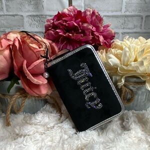 Juicy Couture Black and Silver Wallet with Rhinestone Detail